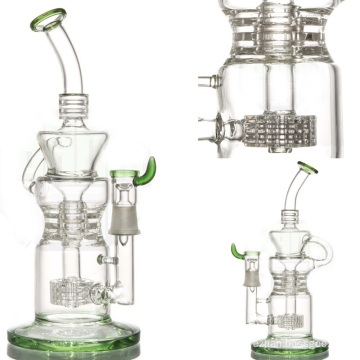 Recycler Glass Water Pipe for Smoke with Barrel Perc (ES-GB-054)